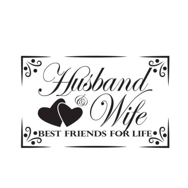 Düğün alıntıları ve slogan tişörte iyi gelir. Kocanın Eşi Ömür boyu En İyi Arkadaşlar.