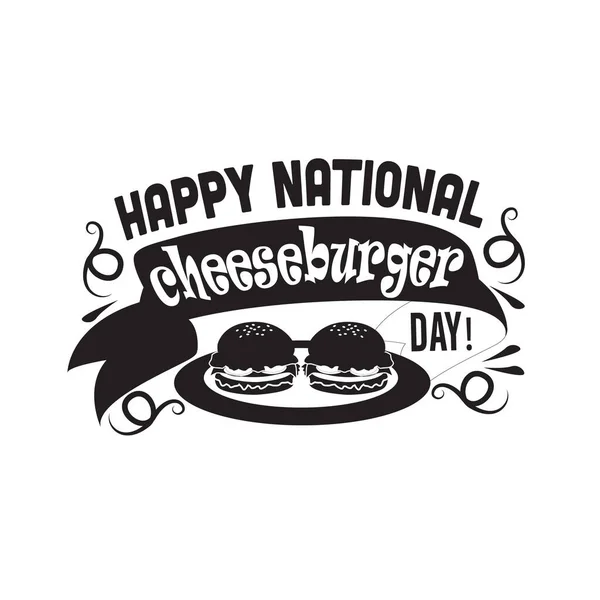 Burger Quote Feliz Día Nacional Hamburguesas Con Queso — Vector de stock