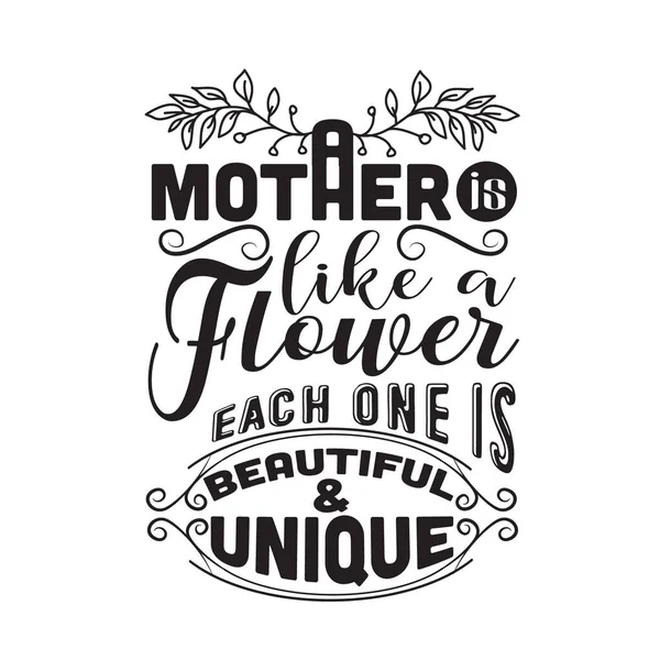 Madre Cita Una Madre Como Una Flor — Vector de stock