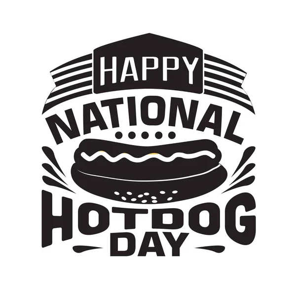Cita Hotdog Feliz Día Nacional Perritos Calientes — Vector de stock