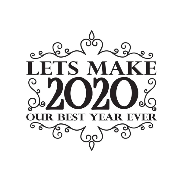 새해에는 티셔츠에 어울린다 2020 최고의 만들어 봅시다 — 스톡 벡터