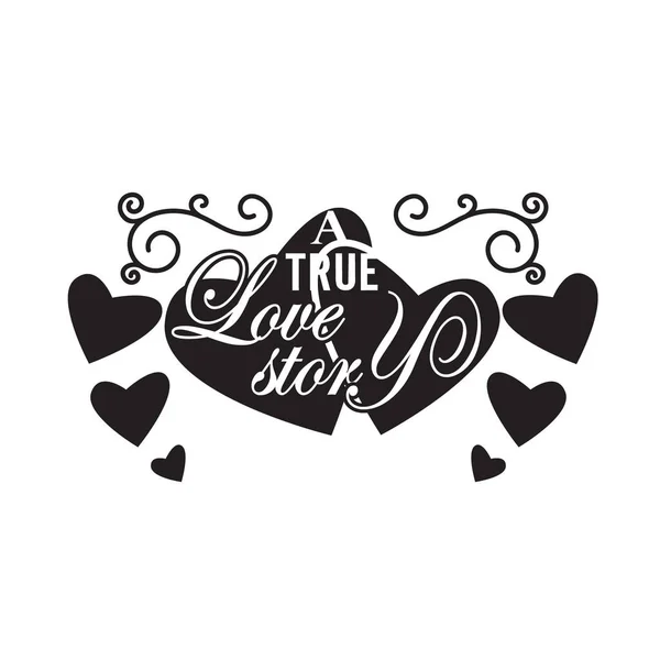 Cotações Casamento Slogan Bom Para Shirt Uma Verdadeira História Amor — Vetor de Stock