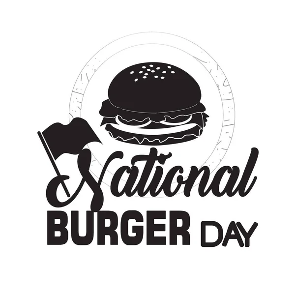 Burger Quote Diciendo Día Nacional Hamburguesa — Vector de stock