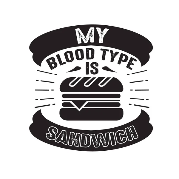 Цитата Blood Type Sandwich — стоковый вектор