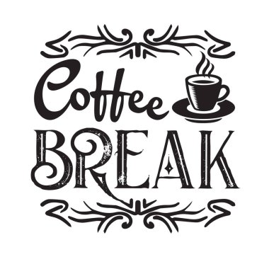 Kahve ve alıntı. Kahve molası.