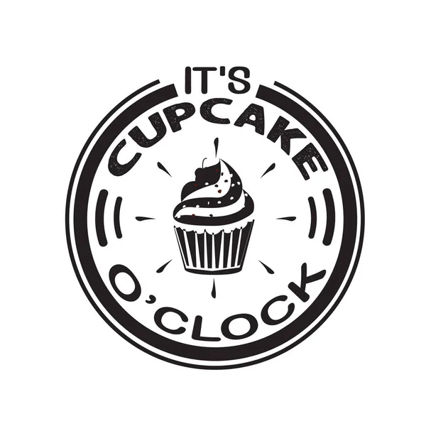 Cupcakes Citar Dizer Cupcake Clock —  Vetores de Stock