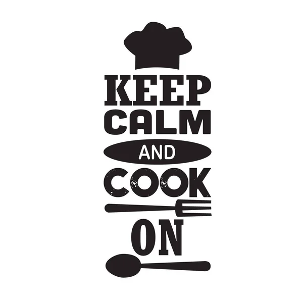Cita Cocina Decir Mantenga Calma Cocine — Vector de stock