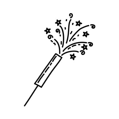 Bengal Ateş Simgesi. Doddle Hand Çizilmiş ya da Siyah Taslak Simgesi Biçimi