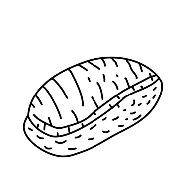 Suşi Simgesi. Doodle Hand Çizimi veya Siyah Taslak Simgesi Biçimi