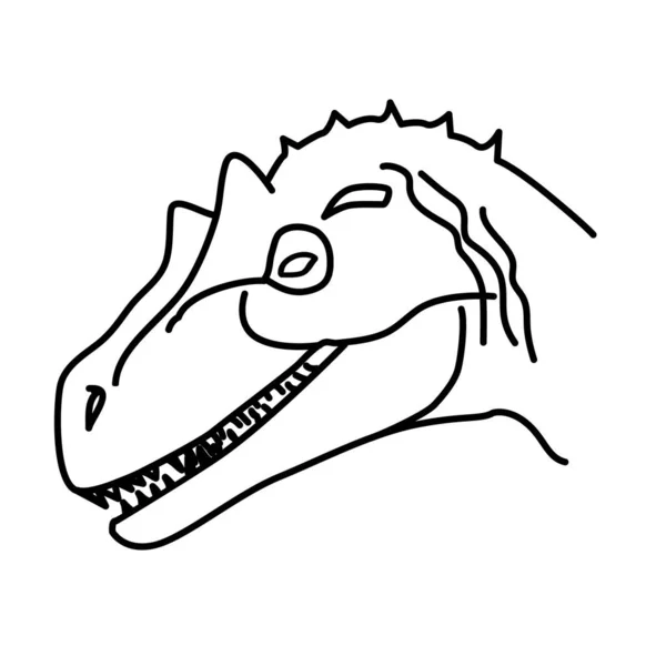 Εικονίδιο Αλόσαυρου Σχεδιασμένο Χέρι Doodle Μαύρο Περίγραμμα Στυλ Εικονιδίου — Διανυσματικό Αρχείο