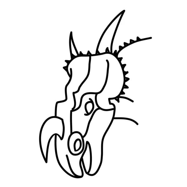 Icona Einiosaurus Doodle Disegnato Mano Stile Icona Contorno Nero — Vettoriale Stock