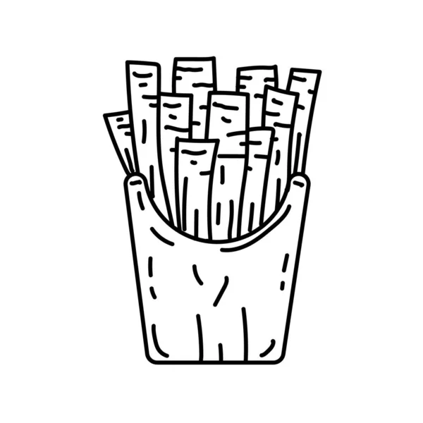 Aardappel Gebakken Icoon Doodle Hand Getekend Zwart Contouren Icoon Stijl — Stockvector