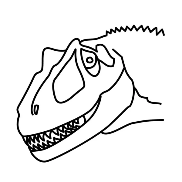 Saurophaganax Icon Ručně Kreslený Nebo Černý Styl Osnovy — Stockový vektor