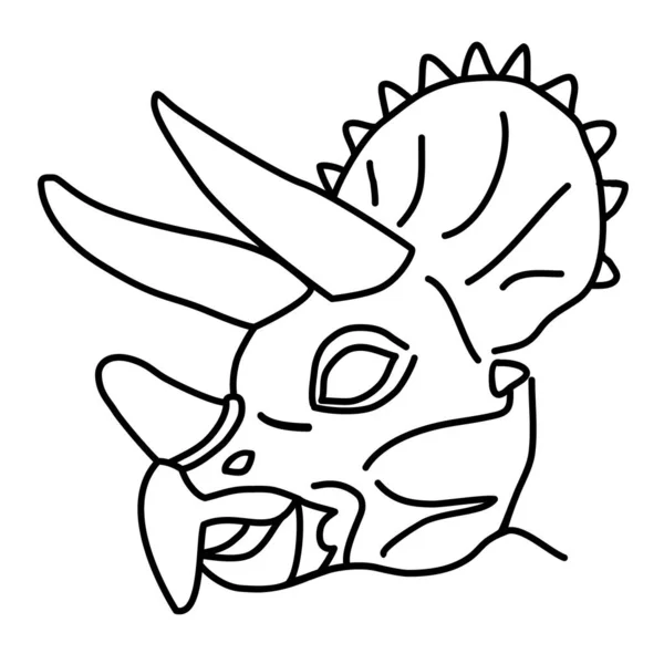 Triceratops Icon Doodle Hand Drawn Atau Black Outline Icon Style - Stok Vektor