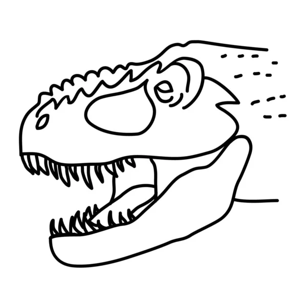 Tyrannosaurus Rex Icon Doodle Hand Drawn Black Outline Icon Style — Stock Vector