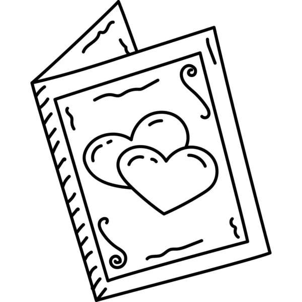 Іконка Весільної Листівки Ручний Малюнок Або Чорний Контур Піктограми Стиль — стоковий вектор