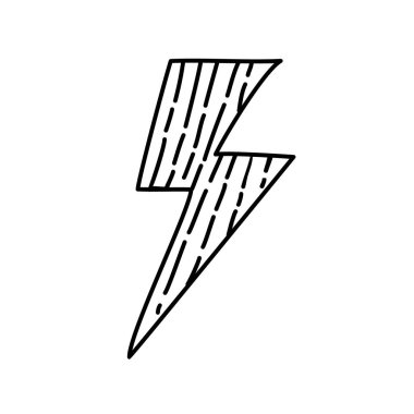 Simgede Flaş. Doodle Hand Çizimi veya Siyah Taslak Simgesi Biçimi