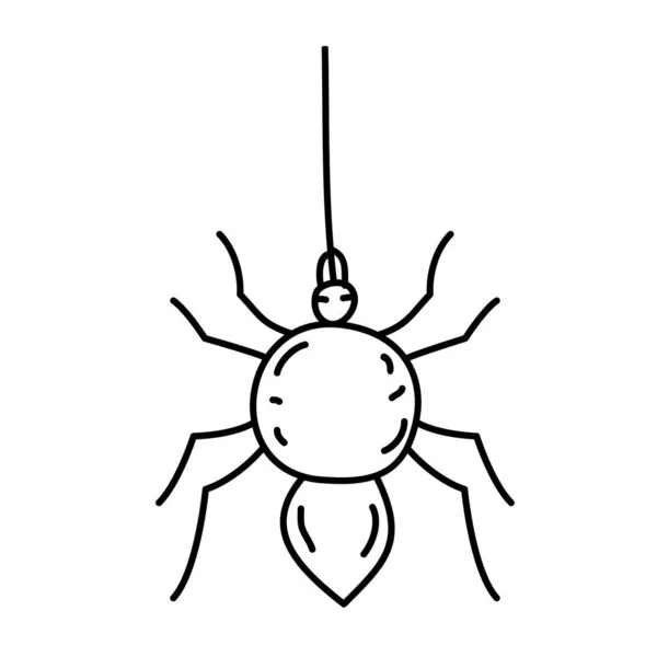 Spider Icon Doodle Disegnato Mano Stile Icona Contorno Nero — Vettoriale Stock