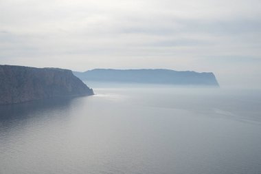 Cape Fiolent Kırım'Sisli sabah