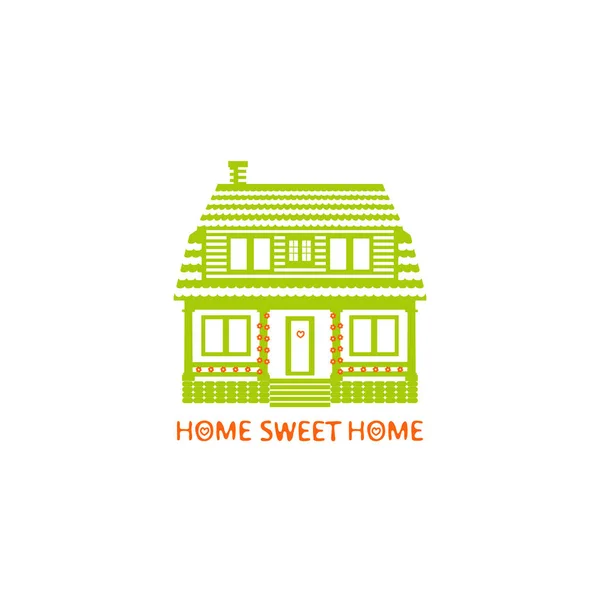 Nice Little House Symbol Home Sweet Home — Stock Vector