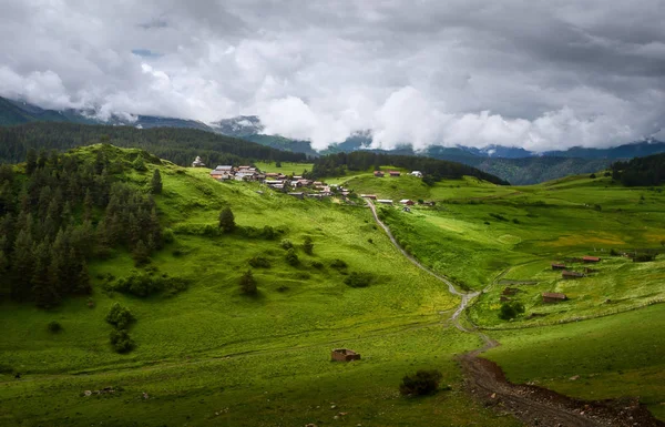 Shenako Stary Wioska Południowym Zboczu Góry Kaukazu Region Tuszeti Georgia — Zdjęcie stockowe