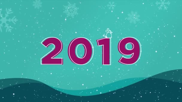 Feliz Natal Feliz Ano Novo 2020 Filme Animação Com Ratinho — Vídeo de Stock