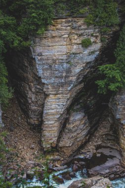 Ausable uçurum turistik yakınındaki Keeseville, New York, Amerika Birleşik Devletleri, görülen bir fil başı şeklinde kumtaşı kaya oluşumu