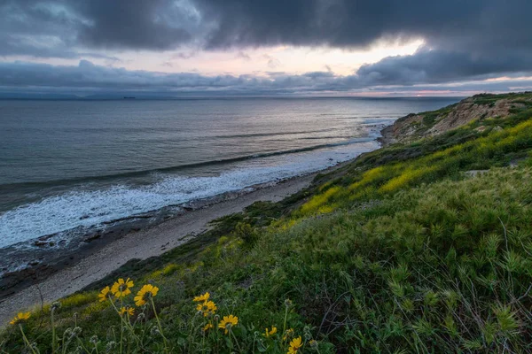 Dramático atardecer en la Reserva Ocean Trails — Foto de Stock