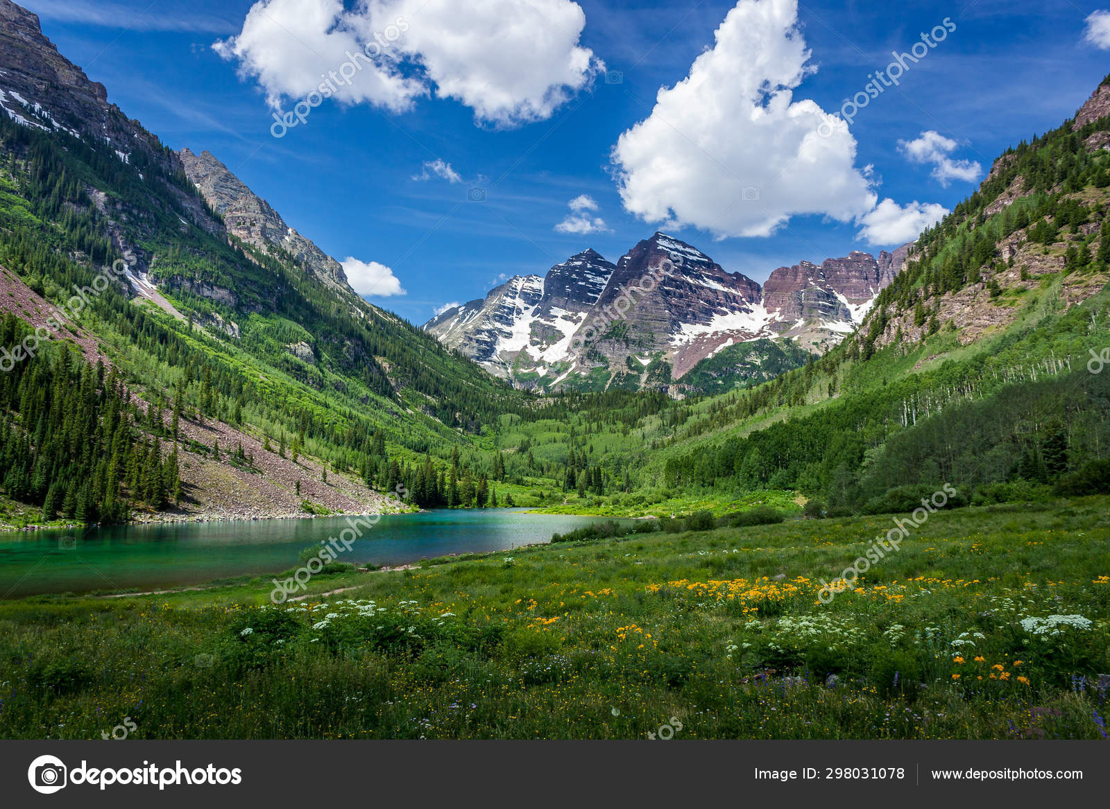 Maroon Lake I Maroon Bells Zdjecie Stockowe C Focqus