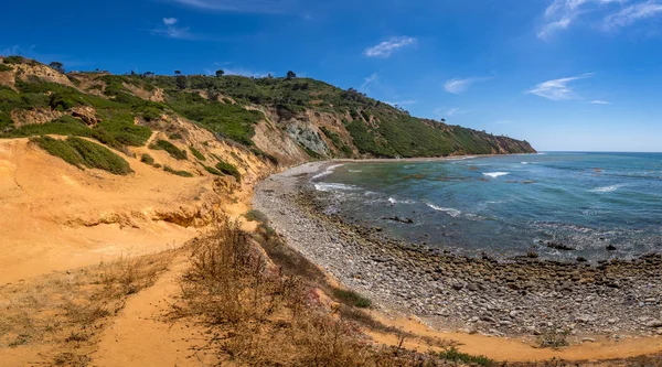 Engebeli Güney Kaliforniya Sahil Şeridi Panorama — Stok fotoğraf