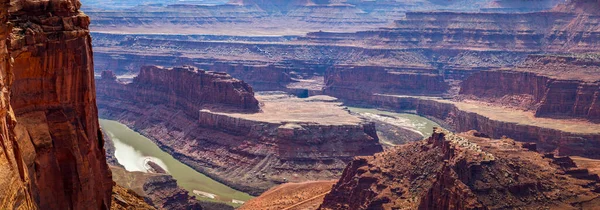 Vista Dramática Famoso Rio Colorado Que Atravessa Canyonlands National Park — Fotografia de Stock