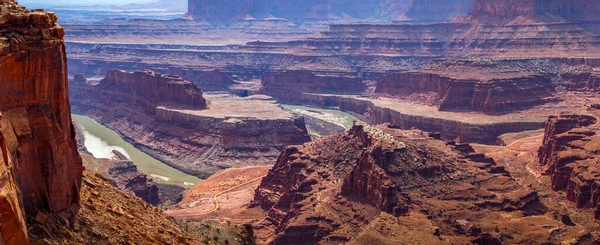 Vista Dramática Famoso Rio Colorado Que Atravessa Canyonlands National Park — Fotografia de Stock