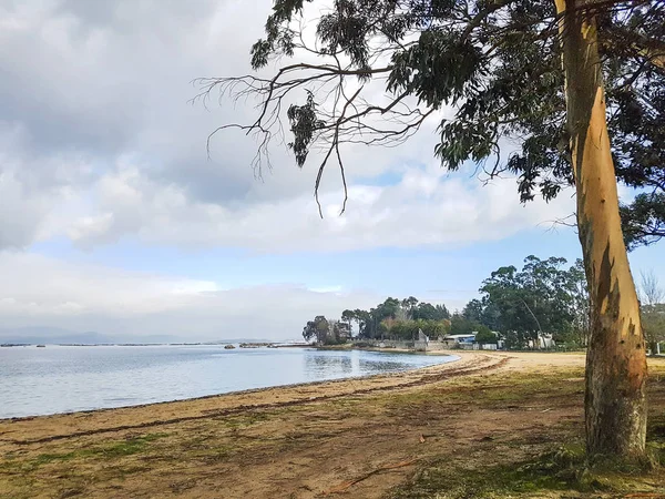 Céu Nublado Praia Sinas Vilanova Arousa — Fotografia de Stock