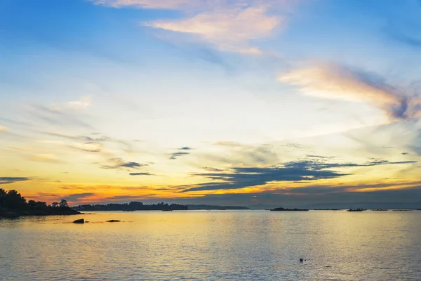 Arousa Bay Golden Cloudy Sunset — Stock Photo, Image