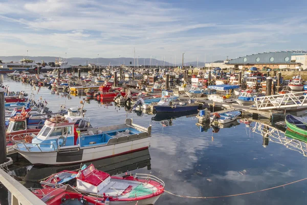 Barcos Atracados Cais Porto Pesca Bueu — Fotografia de Stock