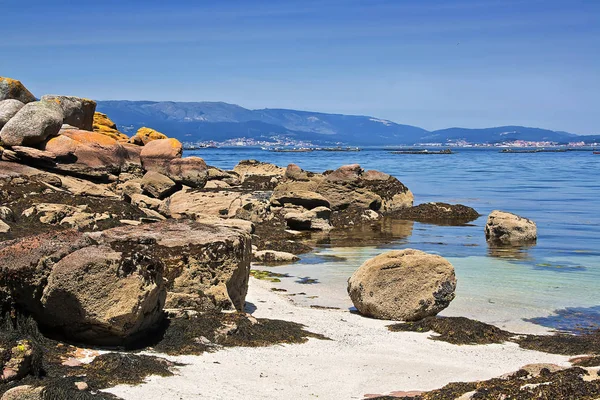 Cala Entre Rocas Litorales Illa Arousa — Foto Stock