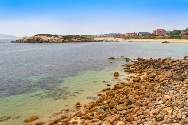 Lapa Becco Area Gorda Spiaggia Sanxenxo Con Bowling Pietre Spiaggia — Foto Stock