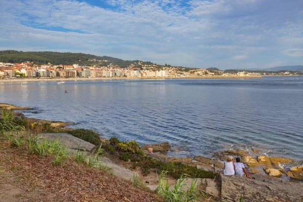 Vicano Üzerinden Sanxenxo Turistik Kentin Panoramik Görünüm Gelin — Stok fotoğraf