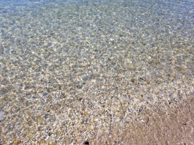 Sahilde deniz suyu yüzeyi, arka plan ve doku