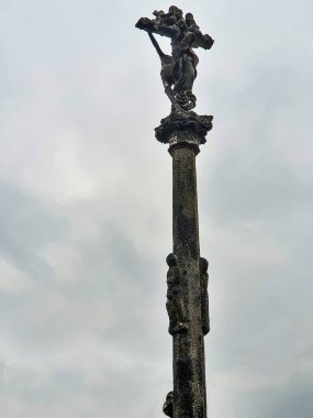 Santa Cristina 'da antik ve sanatsal haç Covas köyü, yani Galiçya, İspanya 