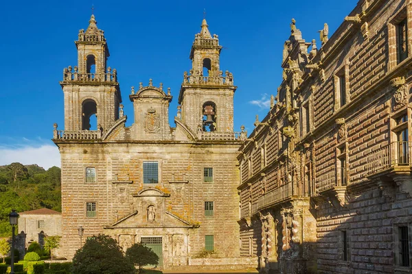Facciata Campanili Del Monastero Oseira San Cristovo Cea Ourense Galizia — Foto Stock