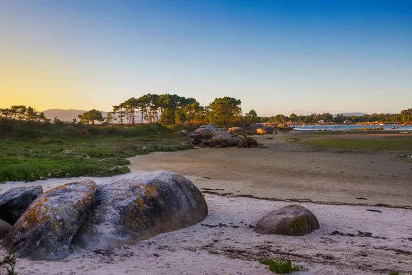 Spiaggia Espinos Nel Parco Naturale Carreiron Isola Arousa Galizia Spagna — Foto Stock