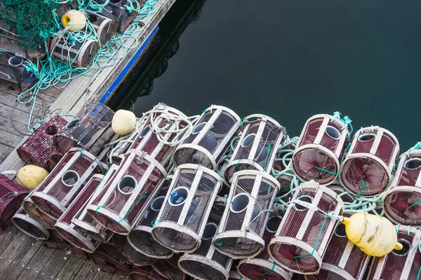 Piled Fishing Pots Dock — Stock Photo, Image