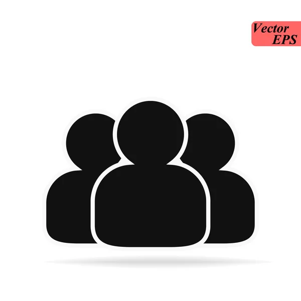 Groupe de personnes ou groupe d'utilisateurs amis icône plate pour les applications et les sites Web — Image vectorielle