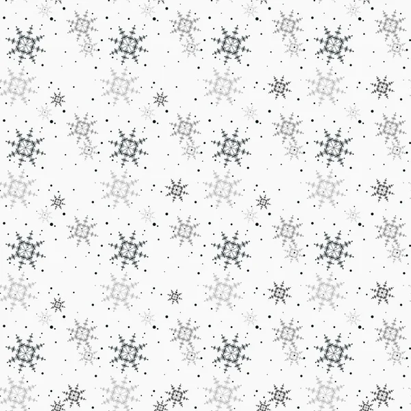 Vánoční Vzor Bezešvé Sněhové Vločky Bílé Pozadí Eps10 — Stockový vektor