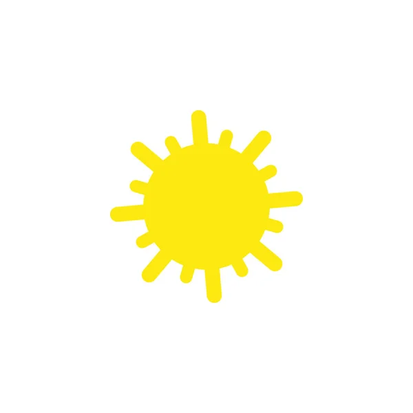 아이콘입니다 촬영을 추상화 합니다 노란색 태양은 배경에 고립입니다 디자인입니다 선샤인 — 스톡 벡터