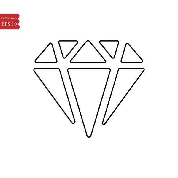 Diamond Line Pictogram Schetsen Van Vector Teken Lineaire Stijl Pictogram — Stockvector