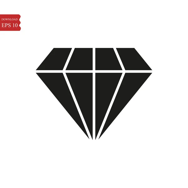 Diamant Pictogram Trendy Vlakke Stijl Geïsoleerd Achtergrond Diamant Pictogram Pagina — Stockvector
