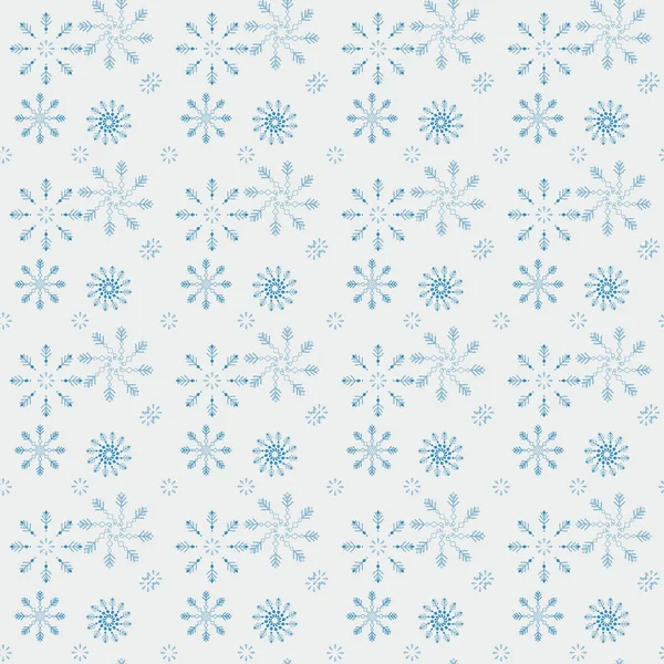 Dikişsiz desen kar taneleri ve nokta, beyaz mavi