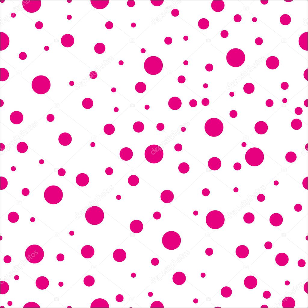 Seamless pink polka dot background. Vector illustration eps10.